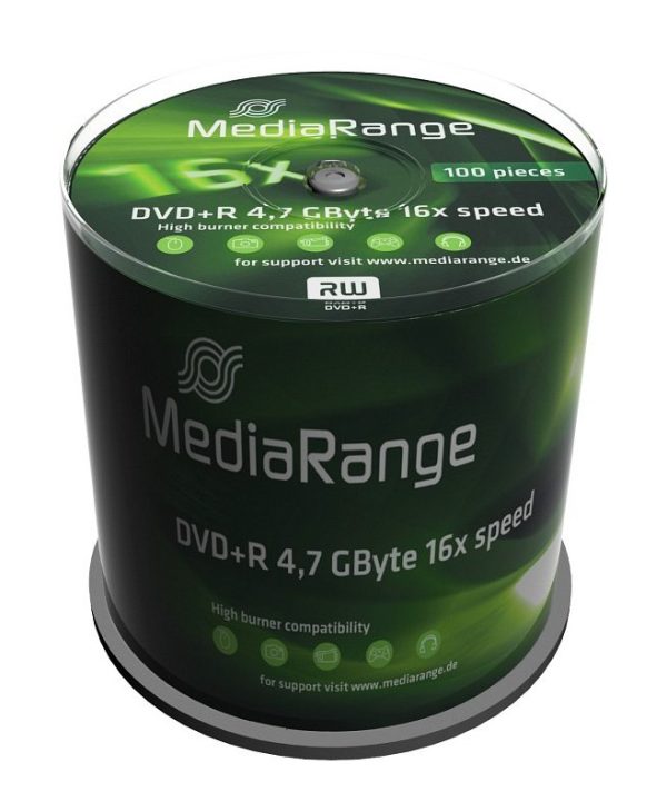 MediaRange DVD+R 4.7GB 16x 100 Pack Cake MR443