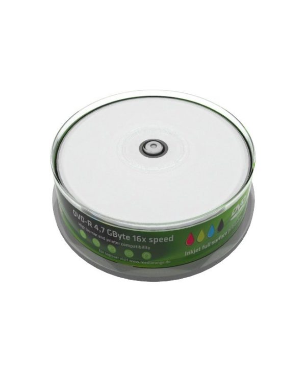 MediaRange DVD-R Printable 4.7GB 16x 25 Pack Cake MR407