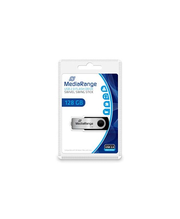 MediaRange 128GB USB 2.0 Black/Silver MR913