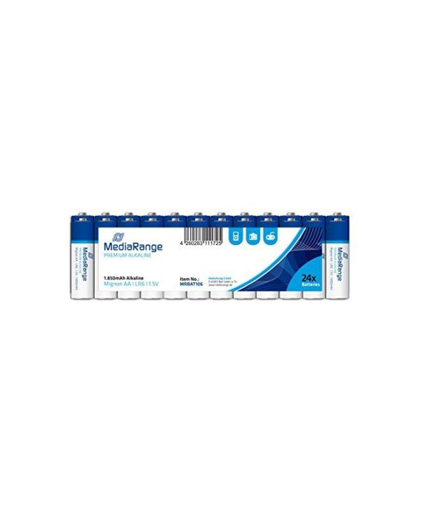 MediaRange Premium Alkaline Batteries Mignon AA LR6 1.5V 24Pack MRBAT106