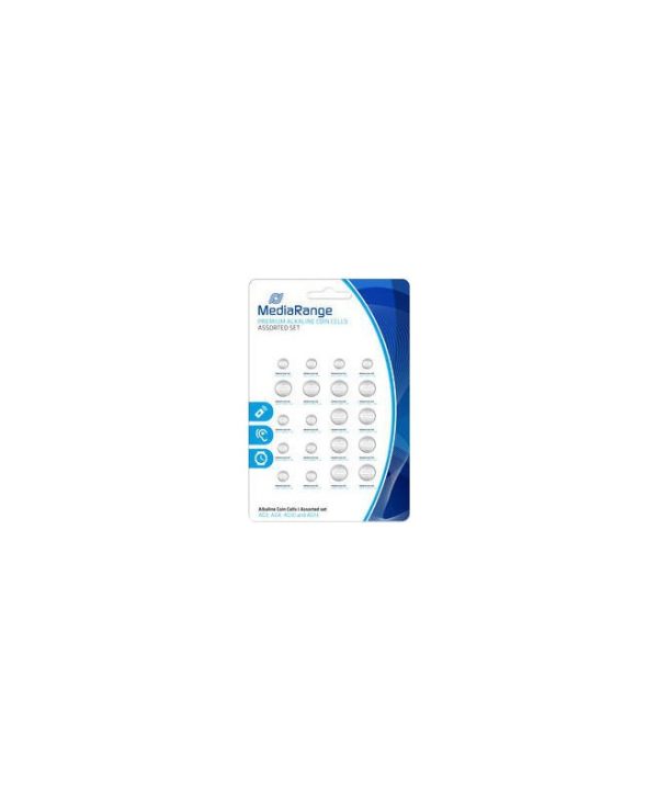 MediaRange Premium Alkaline Coin Cells Assorted Set AG3/AG4/AG10/AG13 20Pack MRBAT119