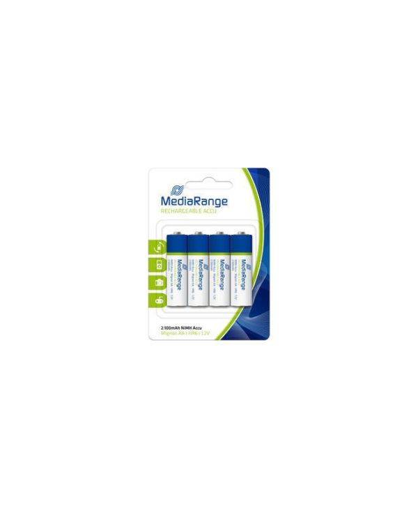 MediaRange Rechargeable NiMH Accus Battery Mignon AA HR6 1.2V 4Pack MRBAT121