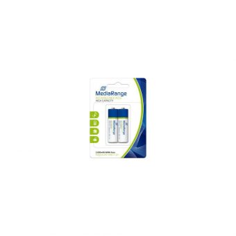 MediaRange High Capacity Rechargeable NiMH Accus Battery Mignon AA HR6 1.2V 2Pack MRBAT123