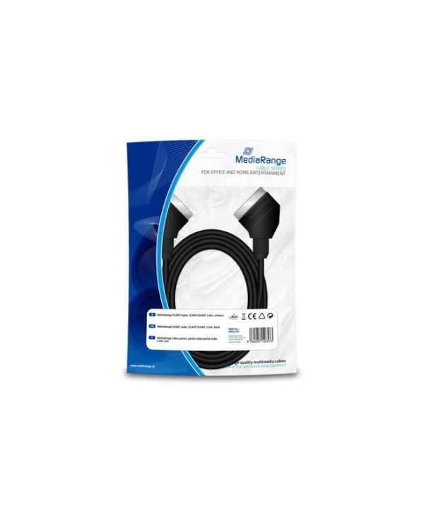 MediaRange Cable Scart Male - Scart Male 3m Black MRCS107