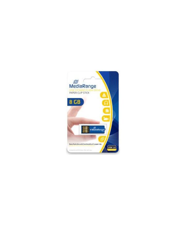 MediaRange Nano 8GB USB 2.0 Paper-Clip Stick Blue MR975
