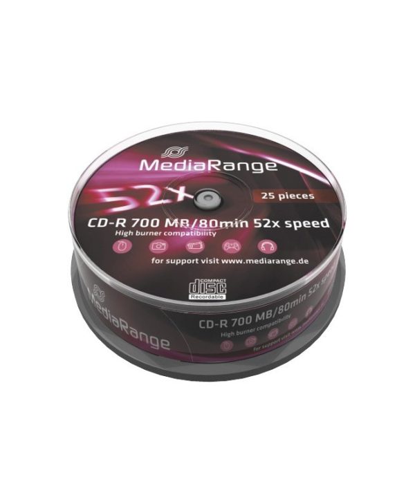 MediaRange CD-R 700MB 52x 25 Pack Cake MR201