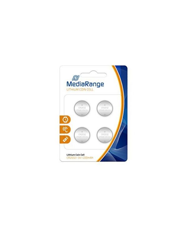 MediaRange Lithium Coin Cells CR2032 3V 4-Pack MRBAT132