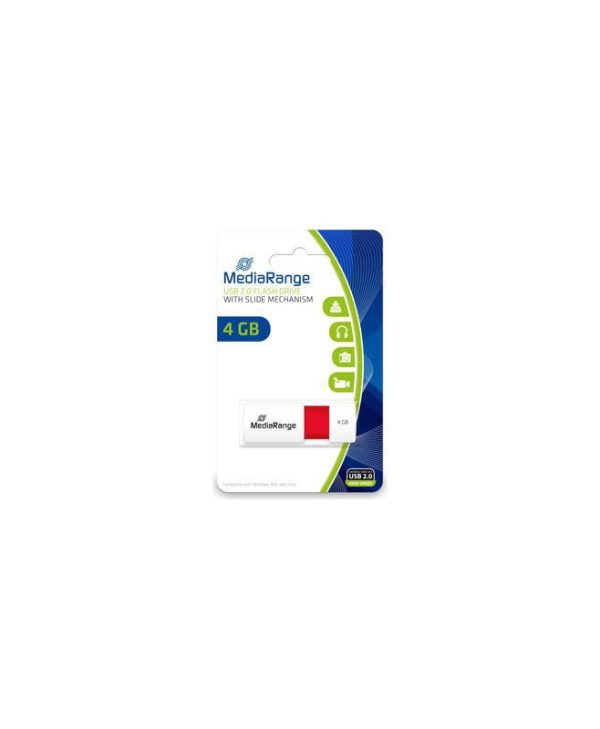 MediaRange Color Edition 4GB USB 2.0 White/Red MR970
