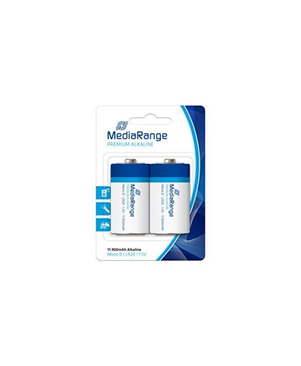 MediaRange Premium Alkaline Batteries Mono D LR20 1.5V 2-Pack MRBAT109