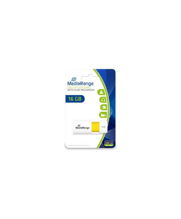 MediaRange Color Edition 16GB USB 2.0 White/Yellow MR972
