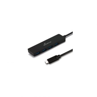 MediaRange USB Type-C to USB 3.0 4-Port Hub Black MRCS508