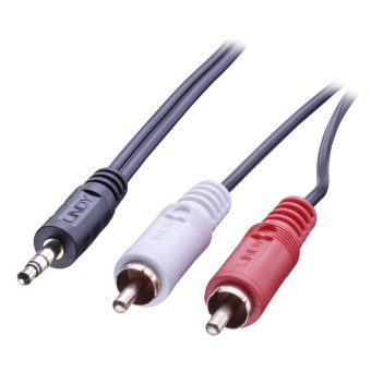 Lindy 3.5mm Audio Cable to 2x RCA Male 1m 35680