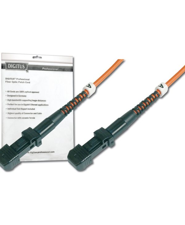 Digitus Fiber Optic Multimode Patch Cord 62.5/125μm MTRJ/MTRJ OM1 2m Orange DK-2644-02