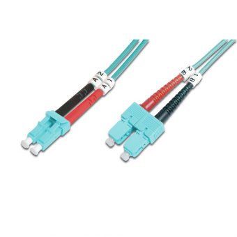 Digitus Fiber Optic Multimode Patch Cord 50/125μm LC/SC OM3 3m Turquoise DK-2532-03/3
