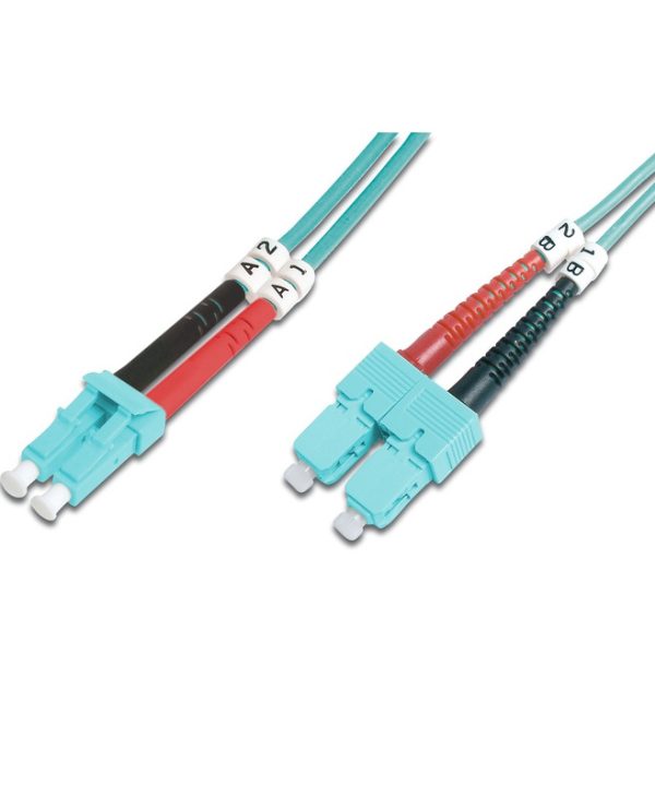Digitus Fiber Optic Multimode Patch Cord 50/125μm LC/SC OM3 3m Turquoise DK-2532-03/3