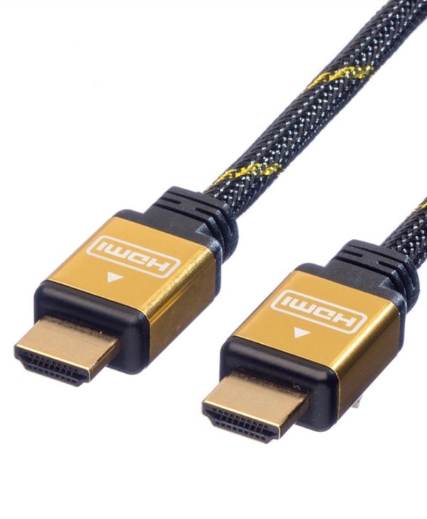 Roline Cable 4K Gold Plated HDMI with Ethernet Male to HDMI Male 2m Gold 11.04.5502