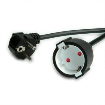 Value Schuko Extension Cable 230V AC/16A 3m Black 19.99.1166