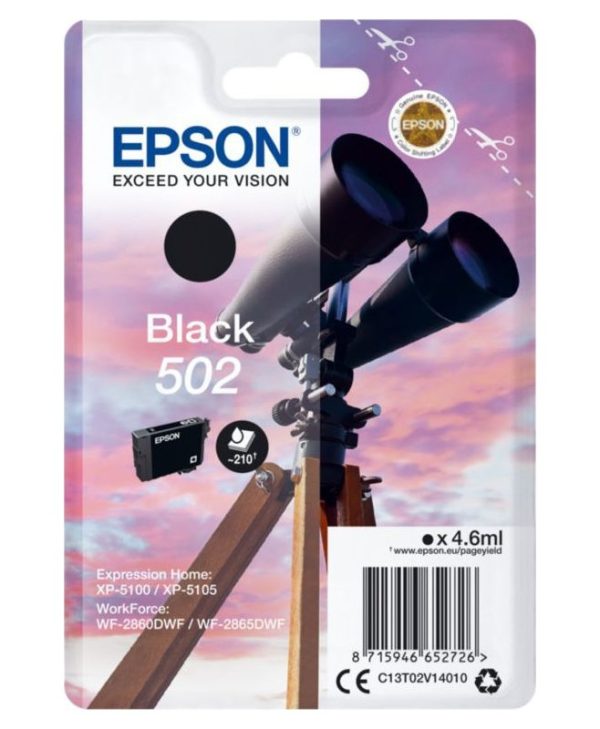 Epson 502 Ink Black 4.6ml C13T02V14010
