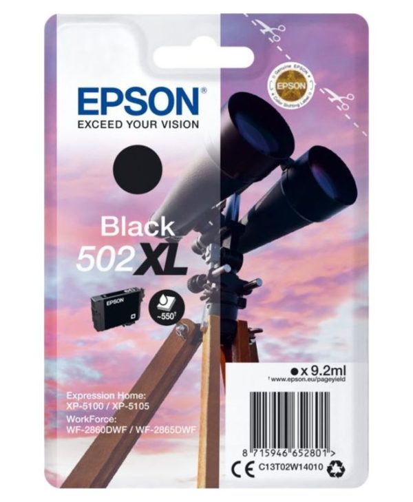 Epson 502XL Ink Black 9.2ml C13T02W14010