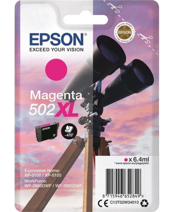 Epson 502XL Ink Magenta 6.4ml C13T02W34010