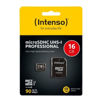 Intenso Professional MicroSD 16GB Class 10 UHS-I + SD ADapter 3433470 - Image 2