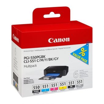 Canon PGI-550PGBK/CLI-551 Ink Multi Pack Black/Color 6496B005 - Image 2