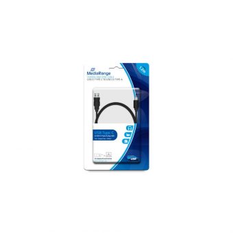 MediaRange Charge & Sync Cable USB 3.1 Type-C Male - USB 3.0 Type-A Male Nickel Plated 1.2m Black MRCS160 - Image 2