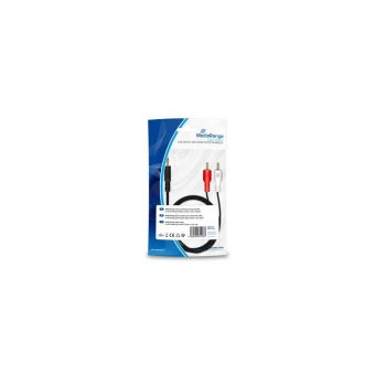 MediaRange Cable 2 x RCA Male - 3.5mm Male Gold Plated 1m Black MRCS164 - Image 2