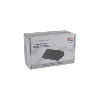 LC-Power USB 3.0 3+1 Charging Port Hub Black LC-HUB-ALU-2B-4 - Image 3