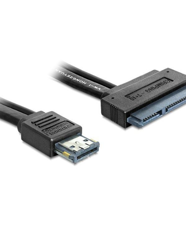 Delock eSATA 12V Male to SATA 22Pin 2.5"/3.5" HDD 0.5m Black 84402