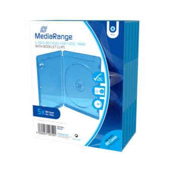 MediaRange BD Case for 1 Disc 1mm Blue 5 Pack BOX38 - Image 2