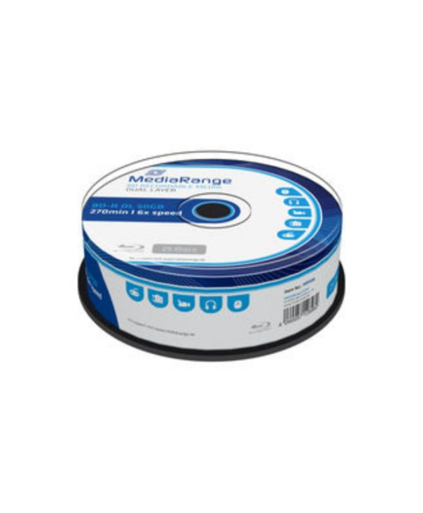 MediaRange BD-R Dual Layer 50GB 6x 25 Pack Cake MR508