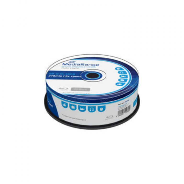 MediaRange BD-R Dual Layer 50GB 6x 25 Pack Cake MR508