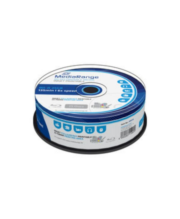 MediaRange BD-R Printable 25GB 6x 25 Pack Cake MR515