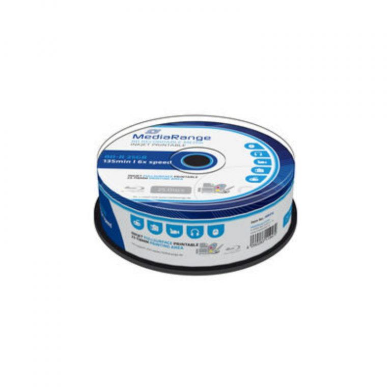 MediaRange BD-R Printable 25GB 6x 25 Pack Cake MR515