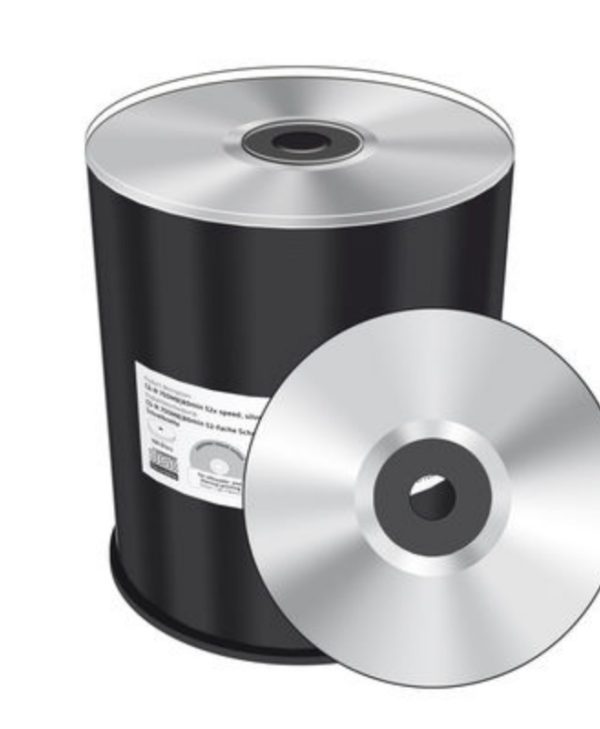 MediaRange CD-R Silver Thermal Printable 700MB 52x 100 Pack Cake MR285