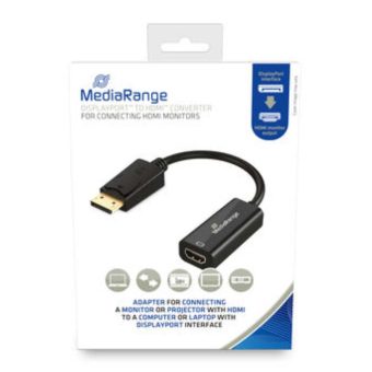 MediaRange Converter HDMI Female - DisplayPort Male 18Gbit/s Gold Plated 0.2m Black MRCS177
