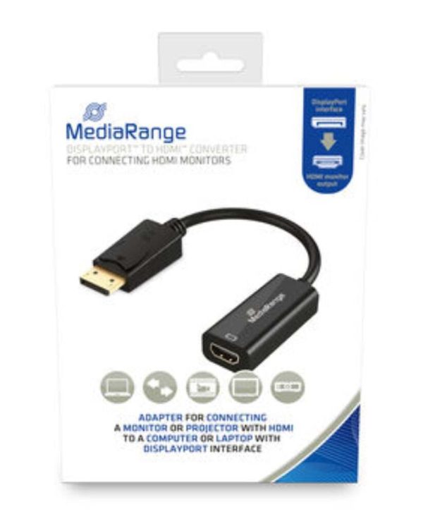MediaRange Converter HDMI Female - DisplayPort Male 18Gbit/s Gold Plated 0.2m Black MRCS177