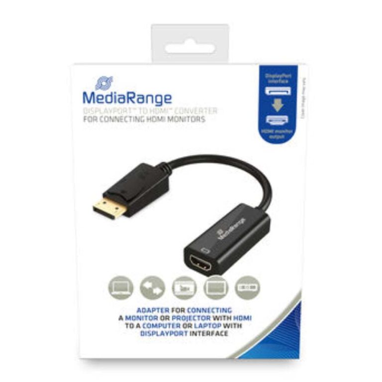 MediaRange Converter HDMI Female – DisplayPort Male 18Gbits Gold Plated 0.2m Black MRCS177