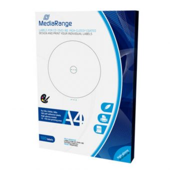 MediaRange Labels for CD/DVD/BD 15-118mm High Glossy 100 Pack  MRINK132