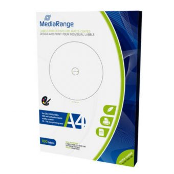 MediaRange Labels for CD/DVD/BD 15-118mm Matte Coated 100 Pack  MRINK130