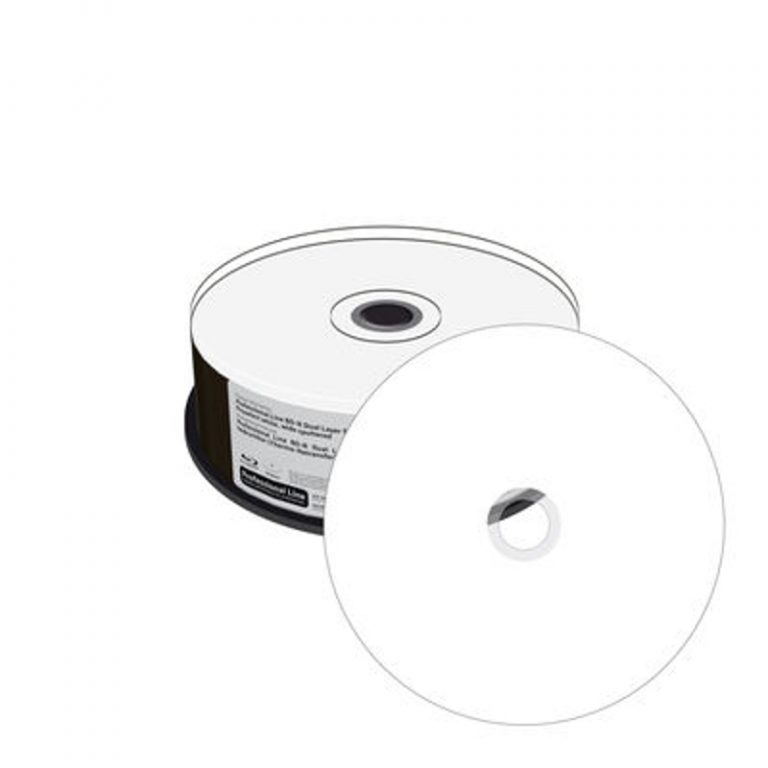 MediaRange Professional Line BD-R Dual Layer Thermal Printable 50GB 6x 25 Pack Cake MRPL404