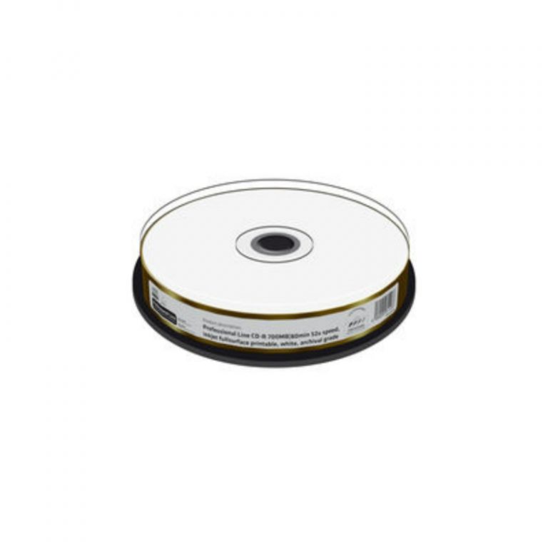 MediaRange Professional Line CD-R White Printable Archival 700MB 52x 10 Pack Cake MRPL511