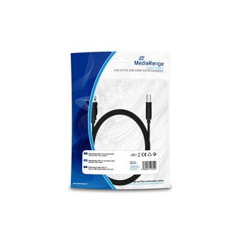 MediaRange Cable USB 2.0 A Male - USB 2.0 B Male 1.8m Black MRCS101