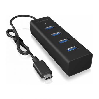 RaidSonic Icy Box IB-HUB1409-C3 USB 3.0 Type-C 4-Port USB 3.0 Hub Black