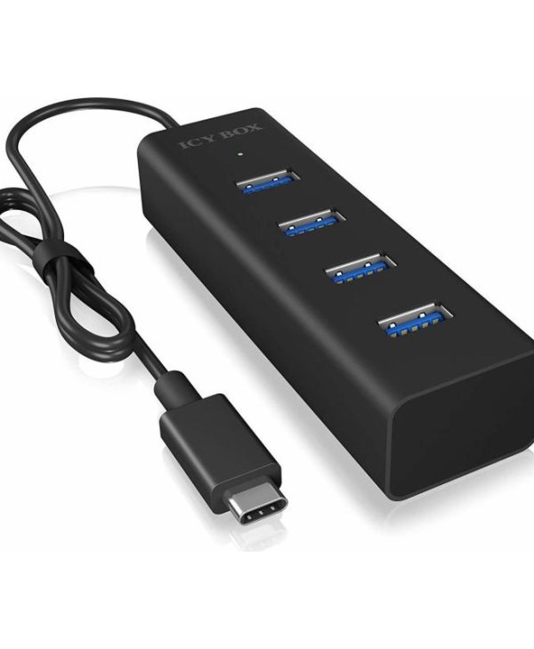 RaidSonic Icy Box IB-HUB1409-C3 USB 3.0 Type-C 4-Port USB 3.0 Hub Black