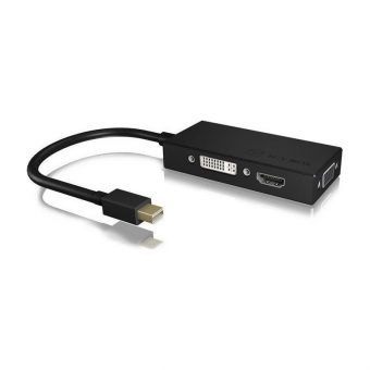 RaidSonic Icy Box IB-AC1032 Adapter Mini Displayport Male to HDMI/VGA/DVI-D Female Black