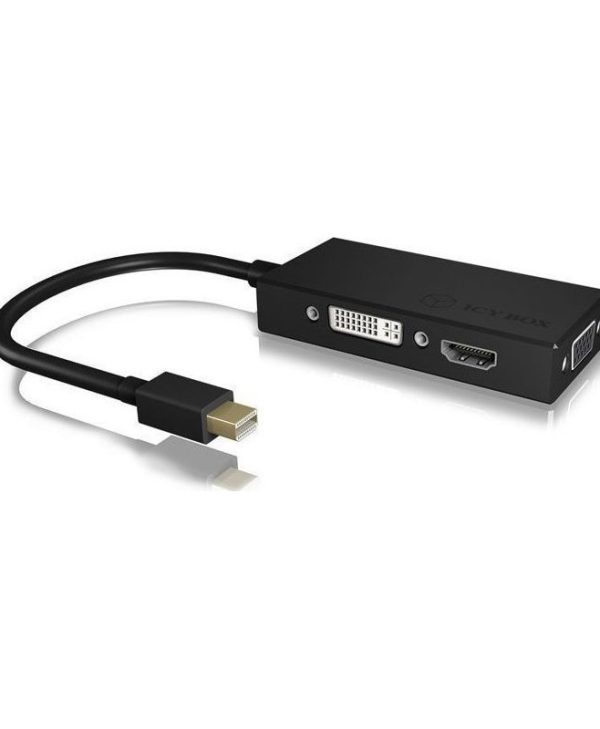 RaidSonic Icy Box IB-AC1032 Adapter Mini Displayport Male to HDMI/VGA/DVI-D Female Black