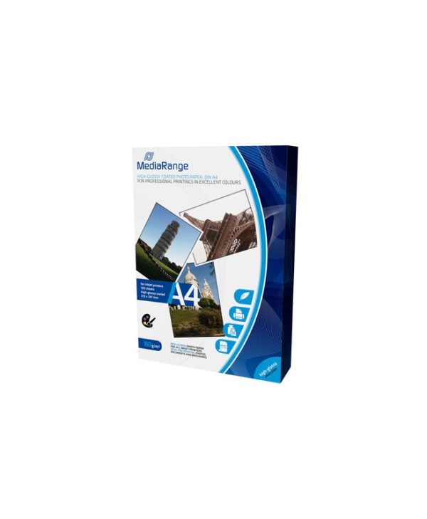 MediaRange A4 High-Glossy Photo Paper 160g 100 Sheets MRINK105