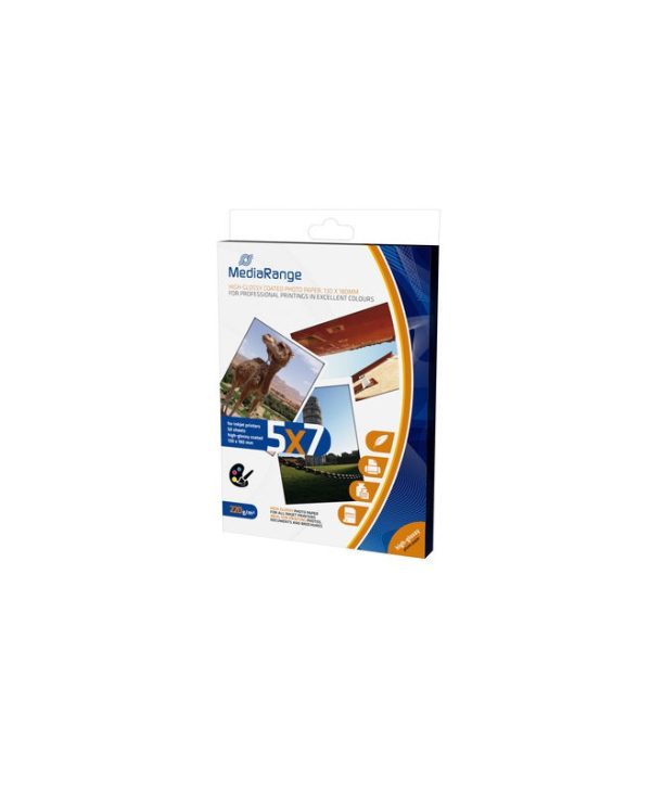 MediaRange 13x18cm High-Glossy Photo Paper Cards 220g 50 Sheets MRINK114